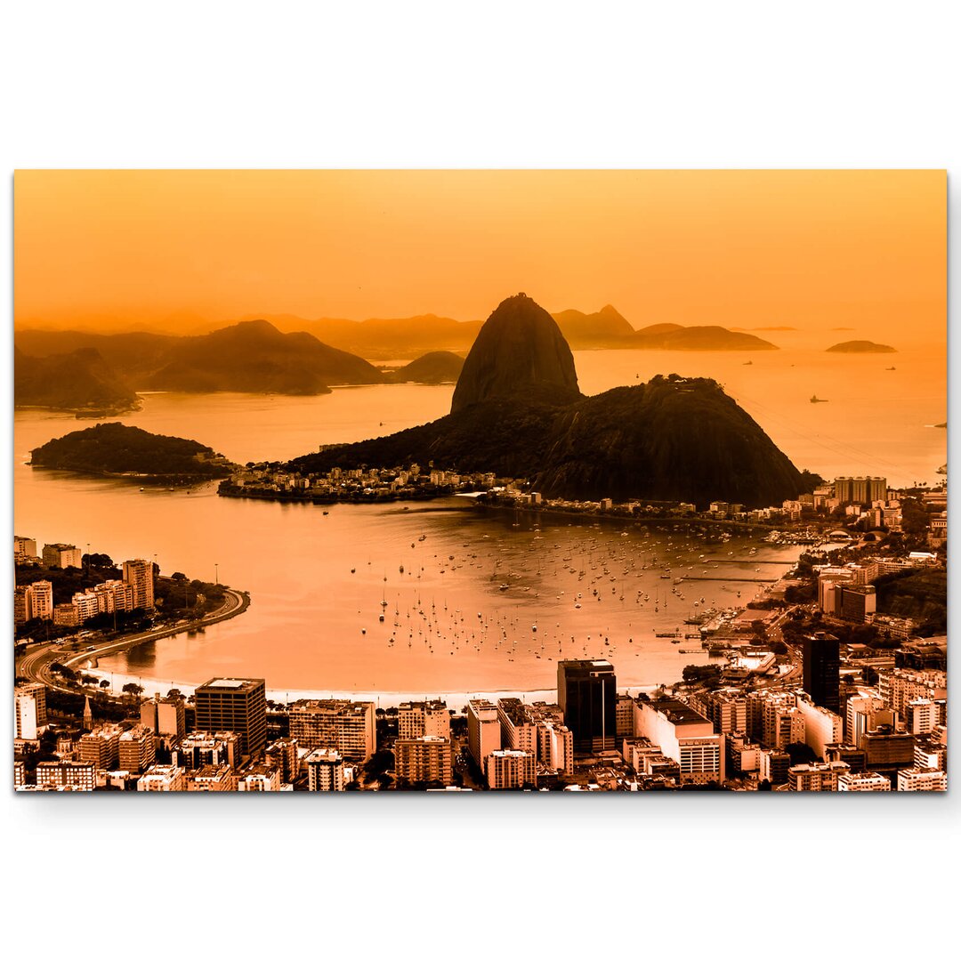 Leinwandbild Botafogo-Strand mit Zuckerhut – Rio de Janeiro