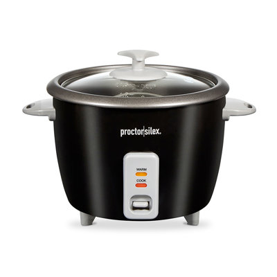 Proctor Silex Large Capacity 16 Cup Nonstick Rice Cooker in Black