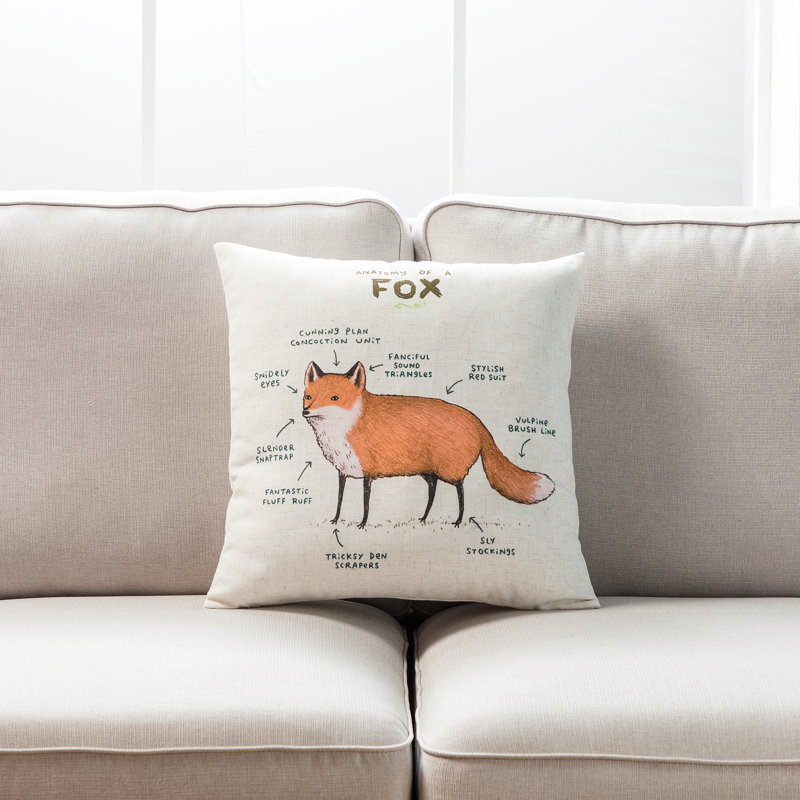 Animal Print Linen Throw Pillow, Feather