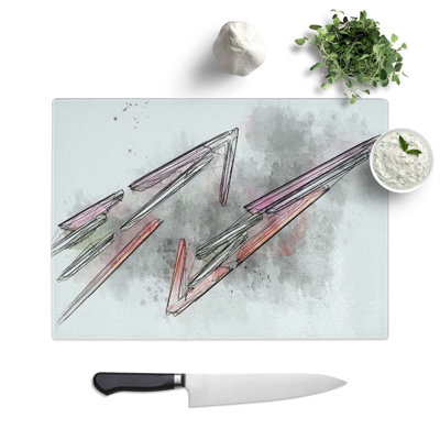Tempered Glass Neon Lightning Bolt Chopping Board