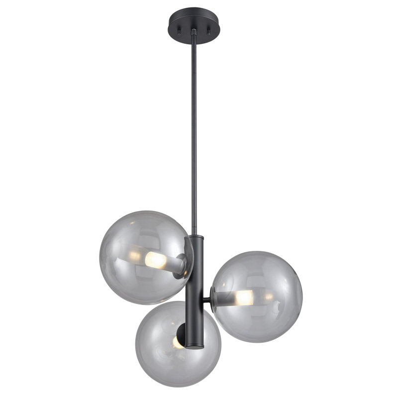 Lustre unique/à niveaux à niveaux 3 lumières Sumner, Fumée, Graphite