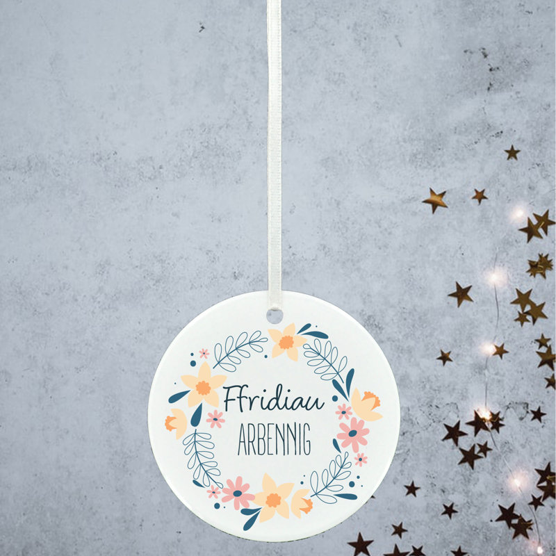 Ffridiau Arbennig Circle Shaped Ceramic Ornament