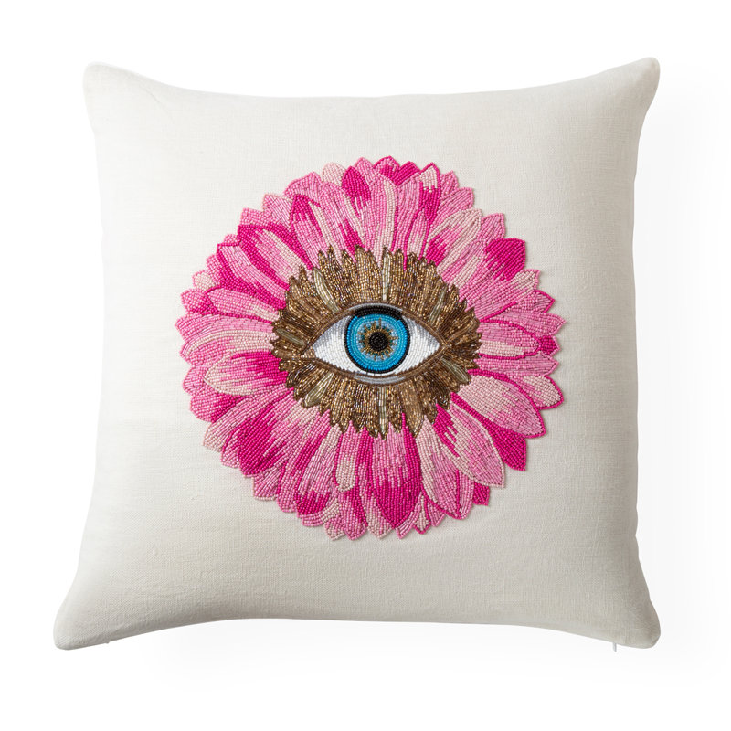 Botanist Lobster Pillow, Pink/Ivory/Brown/Blue 