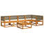  Garden Sofa Set Grey, Natural Wood