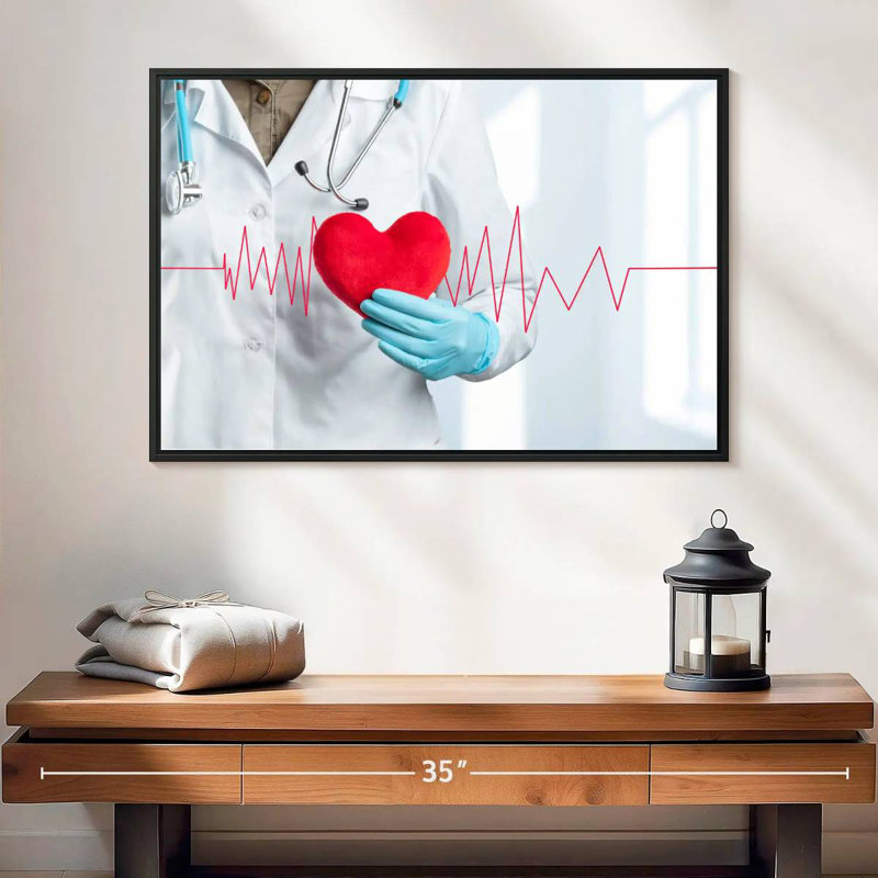 Soins médicaux pour cardiologue, 25 po x 17 po, Cadre flottant noir