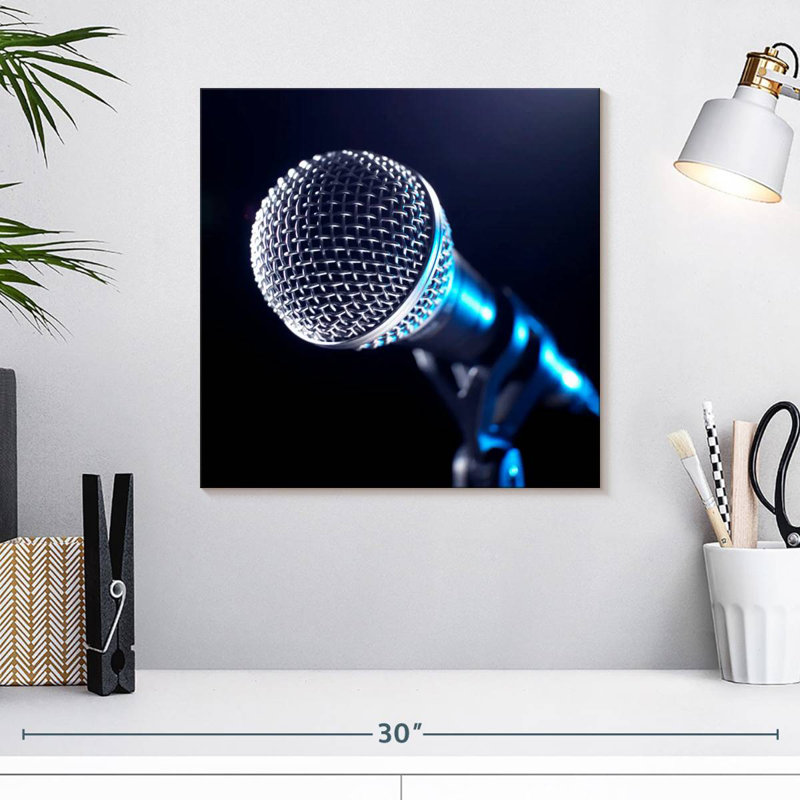 Abarca Microphone On A Stand, 16" H x 16" W