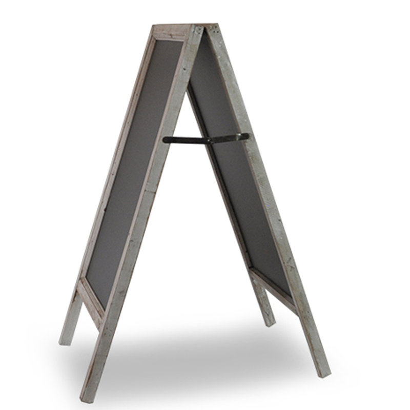 Tableau noir en bois pliable, Gris fumé, H 2 pi 2 po x l 1 pi 9 po