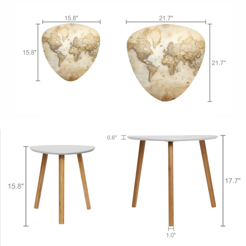 Ensemble de 2 tables basses gigognes Triangle