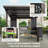 10’×10‘ Heavy-Duty Outdoor Iron BBQ Gazebo with Reversible Side Shelf & Sloped Roof
