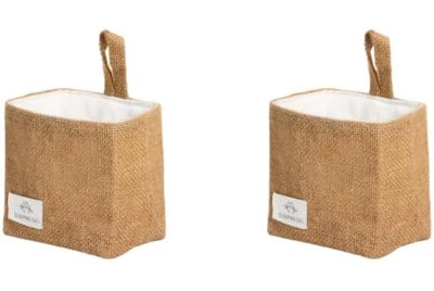 Small Cotton And Linen Hanging Storage Basket For Desktop, Ideal For Organizing Keys And Miscellaneous Items. (2)