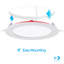 Ensemble de plafonniers encastrés à DEL de 6 pouces Infibrite, résistant au feu pendant deux heures, lumière blanche froide de 4 000 kelvins, finition blanche, 12 watts, 1050 lumens, intensité variable, indice d'humidité, ensemble de 12-123845363-123845366-123845367