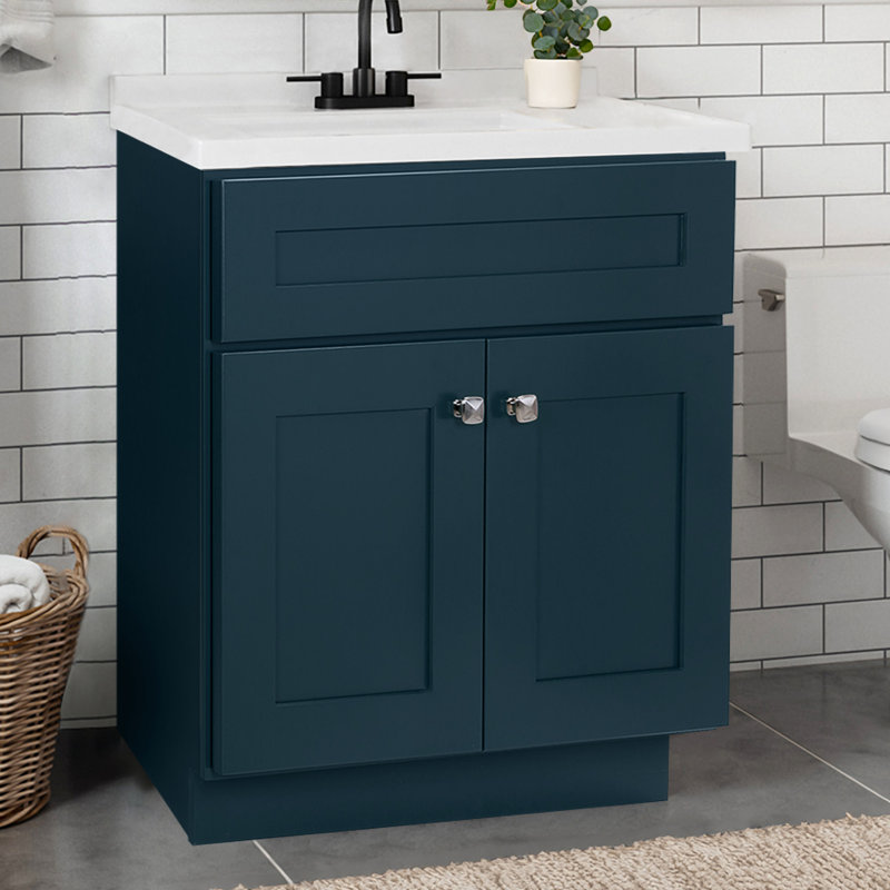 Meuble-lavabo de 30 po Brookings, prêt à assembler, Bleu