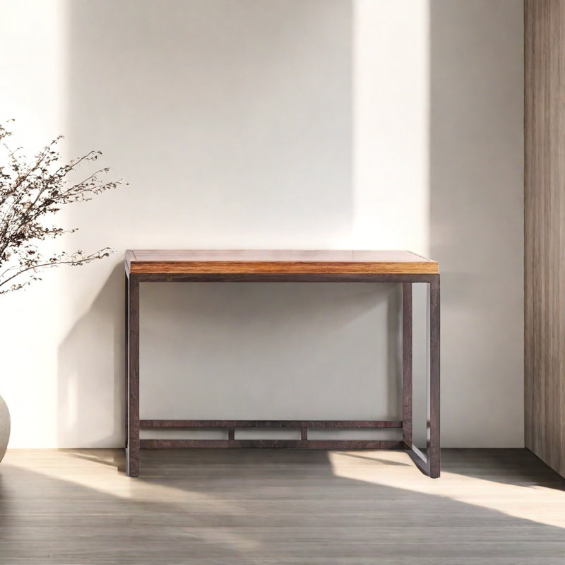Console en bois massif de style rétro, H 32,68 po x l 46,46 po x P 14,96 po