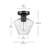 1-Light Semi-Flush Mount Ceiling Light, Matte Black, Clear Glass Shade, Diamond Knurl Texture On Socket, Home Improvement, Dining Room, Kitchen