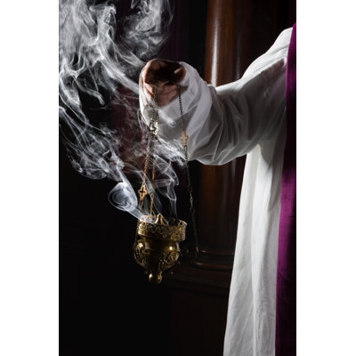Incense Burning In Church by Studio-Annika - Wrapped Canvas Print