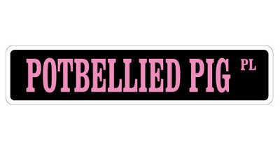 Potbellied Street Sign Heavy Duty Plastic 7" X 30"