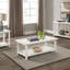 Table basse en bois blanc patiné avec tablette Castleton-2118746598