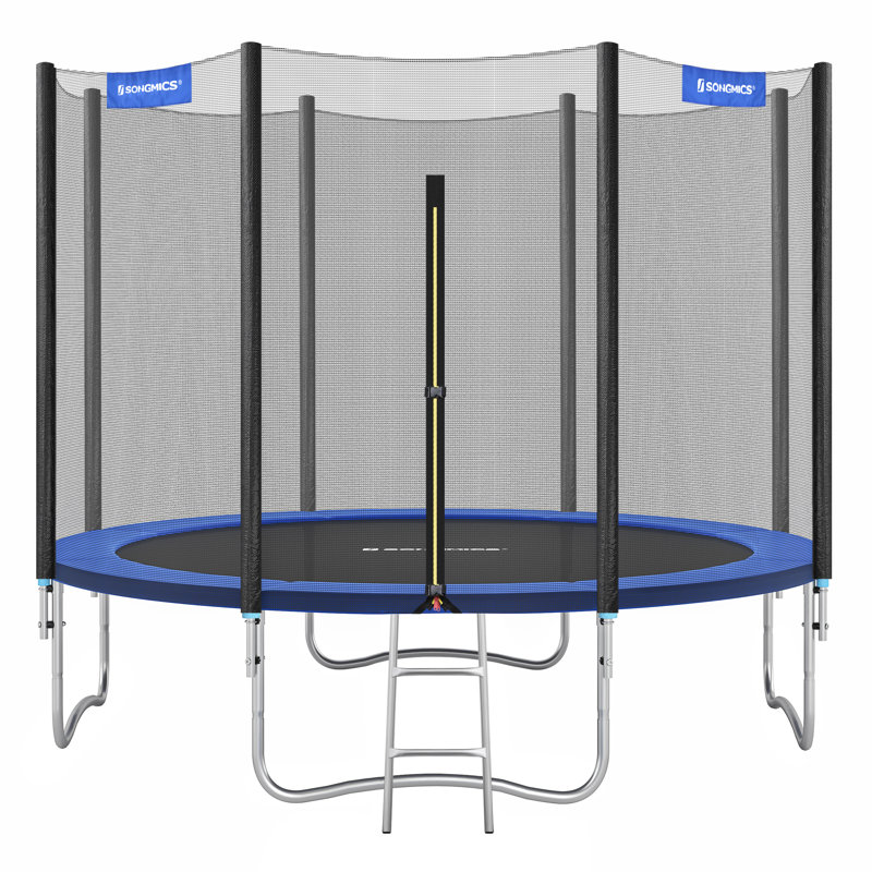 Songmics Round Backyard Trampoline with Safety Enclosure, 256cm H x 305cm W x 305cm D
