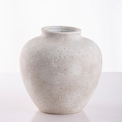 Ceramic Flower Vase Home Decor - Large Farmhouse Table Vases Rustic Vintage Living Room Kitchen Bedroom Decorations For House Book Shelf Office Coffee Desk Dining Fireplace (9" Retro)