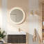 Meuble-lavabo moderne flottant avec rangement, armoire en contreplaqué blanc Carrara et lavabo