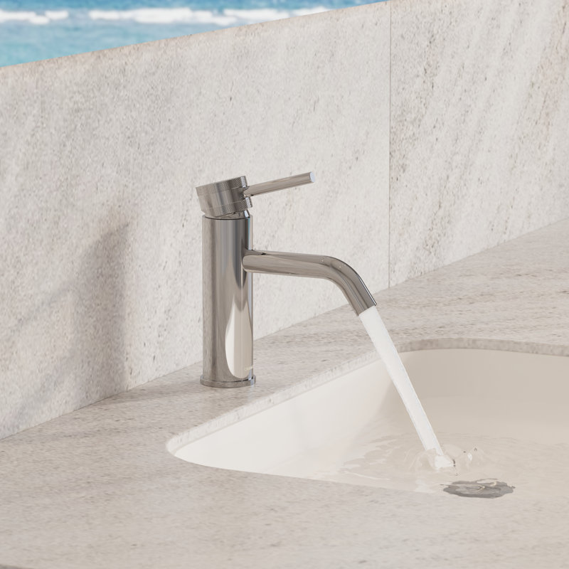 Angelsey Single-Hole Round Faucet with Pop-Up Drain, Single-Handle Bathroom Sink Faucet in Polished Chrome, Chrome