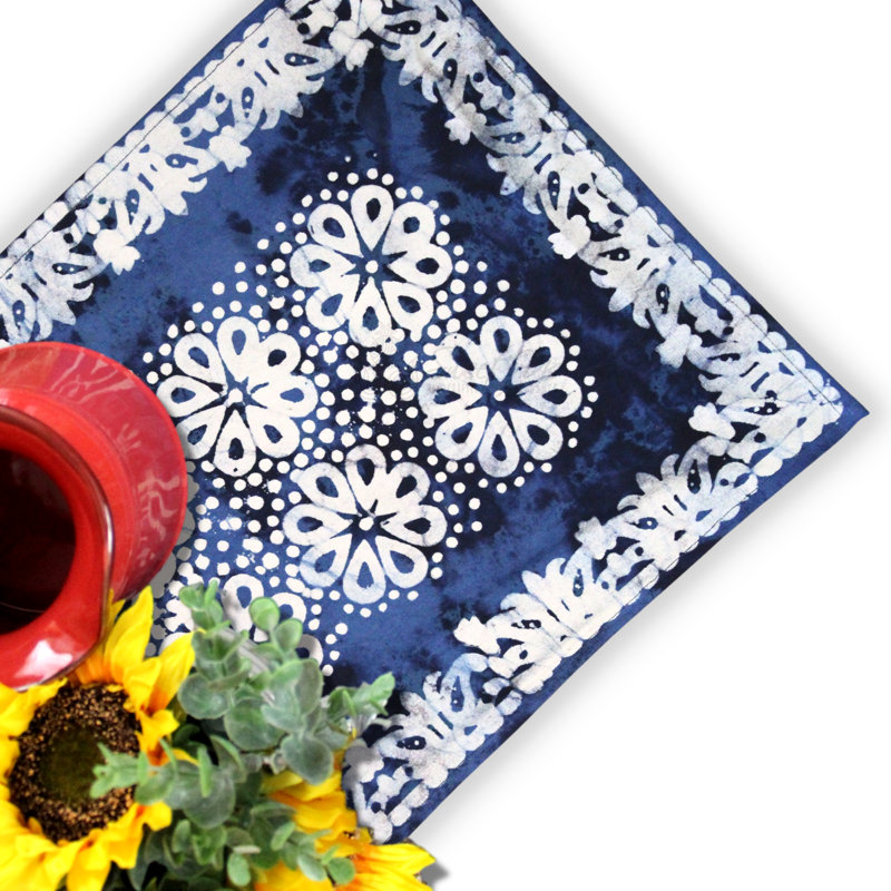 Ensemble de quatre napperons en coton Batik