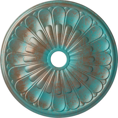 Médaillon de plafond Endurathane Neuveau, 24 1/4 po de diamètre extérieur x P 2 po (convient aux auvents jusqu'à 6 3/8 po), finition laiton peint à la main