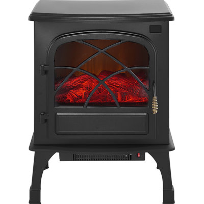 Chaufferette de foyer électrique de 25,5 pouces avec une puissance de 1500W, portable et facile à monter dans le salon, chauffage infrarouge de 5120 BTU, température de 15 à 35, flammes 3D réalistes, niveaux de luminosité multiples,
