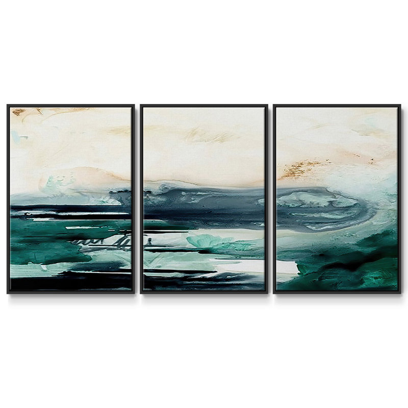 Écume de mer écoulement II 3 pièces, H 24 po x l 48 po x P 2 po, Noir