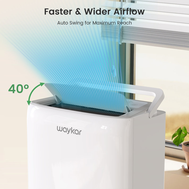Waykar 2000 Sq. Ft White Portable Dehumidifier with Humidistat