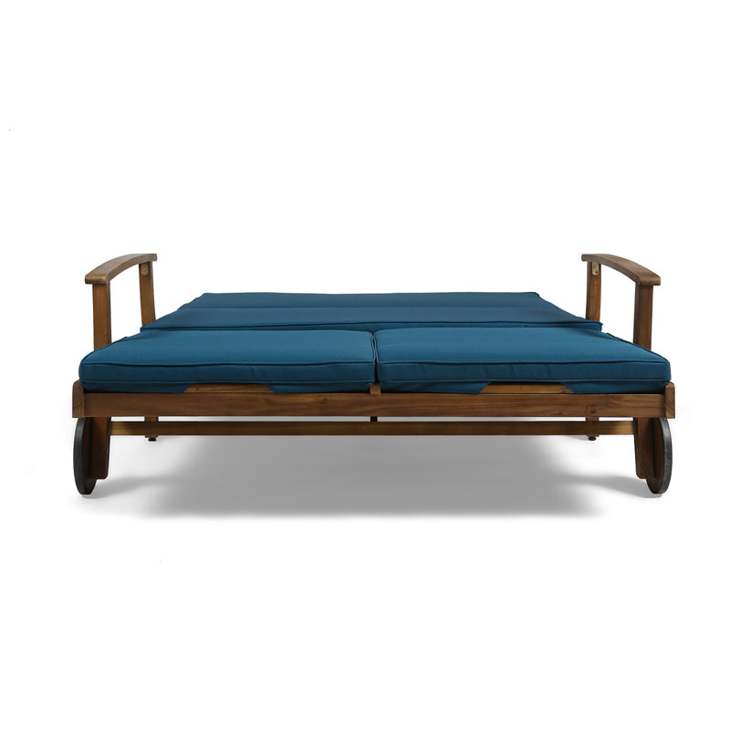Modern Double Chaise Lounge, Navy