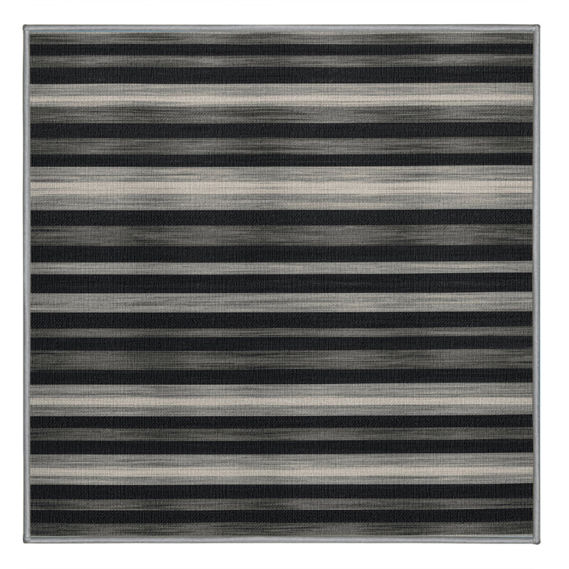  Tapis lavable rayé gris clair graphite, Carré 5 pi