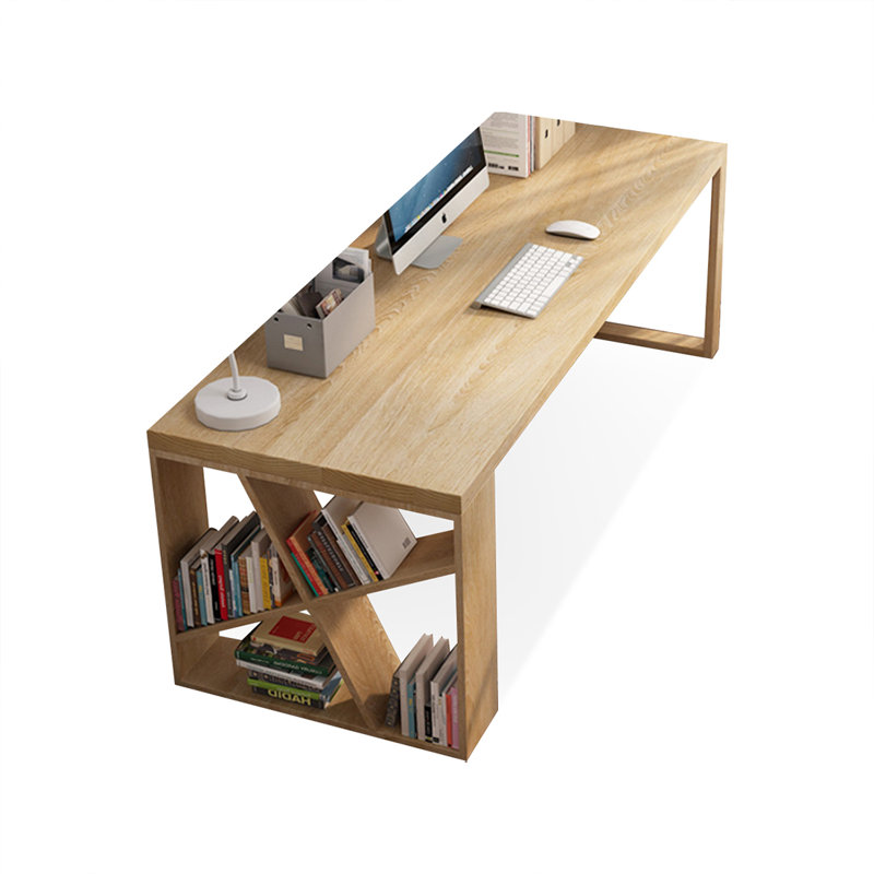 Bureau rectangulaire en bois massif Burlywood, H 29,53 po x l 86,61 po x P 35,43 po