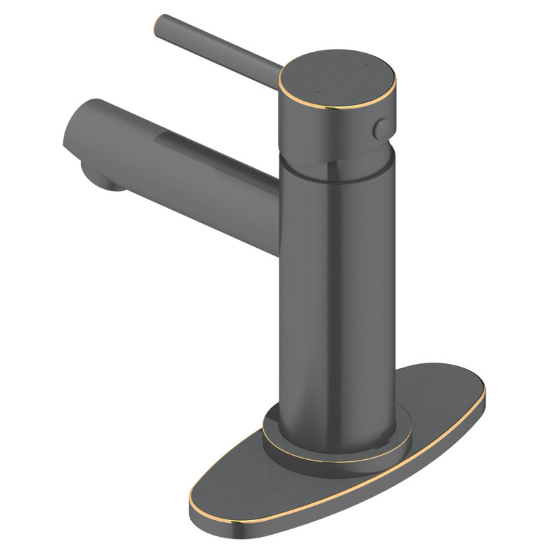 Single-handle Bathroom Faucet with Drain Assembly, Rubbed Bronze
