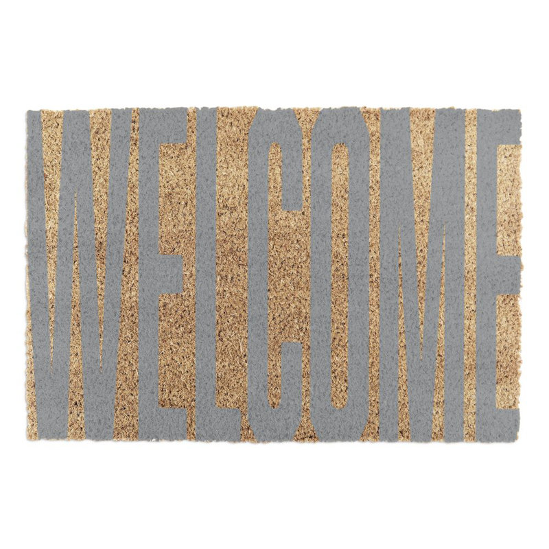 Bartholomew Large Welcome Kitchen Mat, Grey/Orange