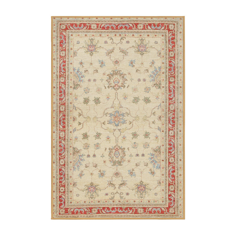 Tapis brun/noir/crème traditionnel Chadwyck, Rectangle 2 pi x 4 pi