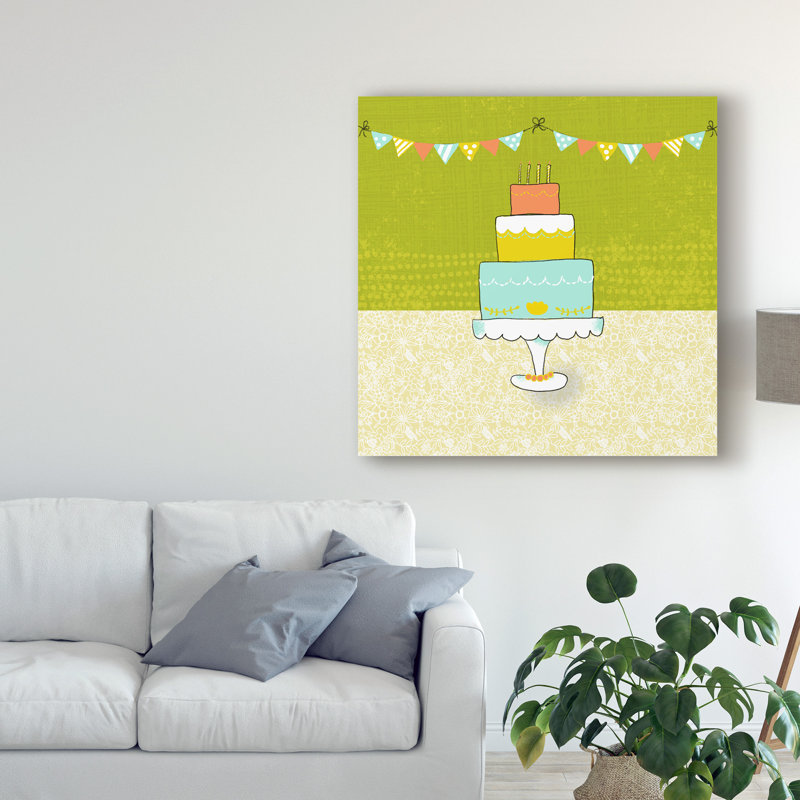 « rétro birthday ii », art sur toile, H 14 po x l 14 po x P 2 po