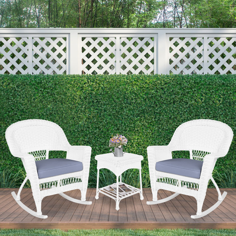 Starner 2 - Person Patio Conversation Set with Cushions, White, Steel