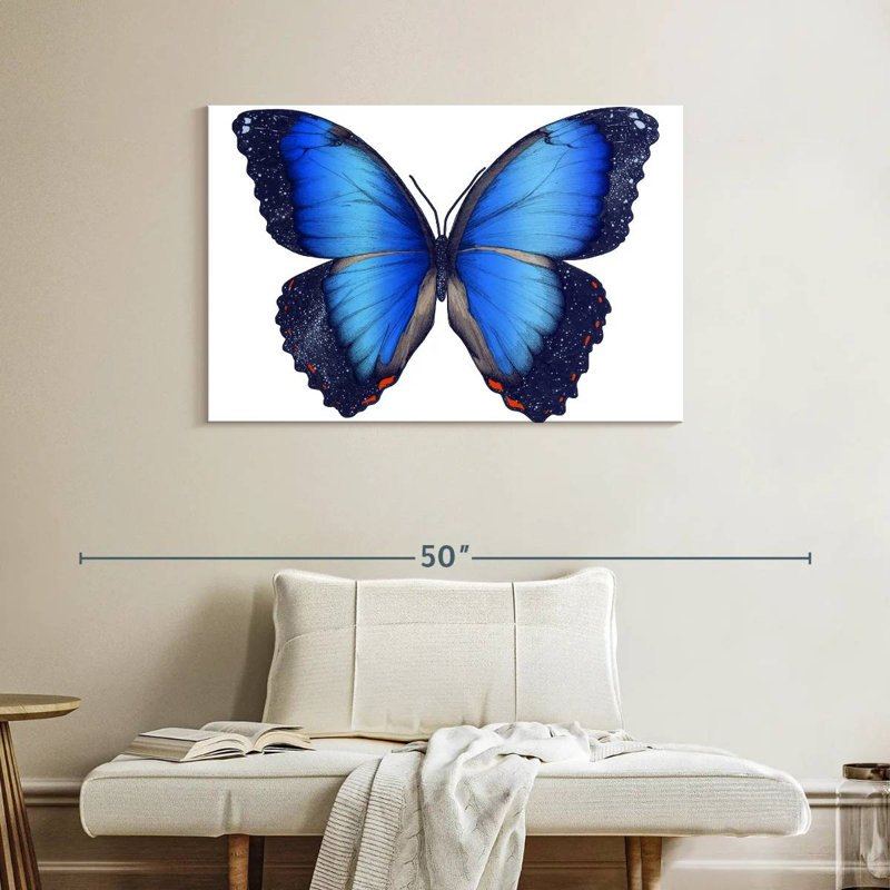 Cosmic Blue Butterfly, 26" H x 39" W