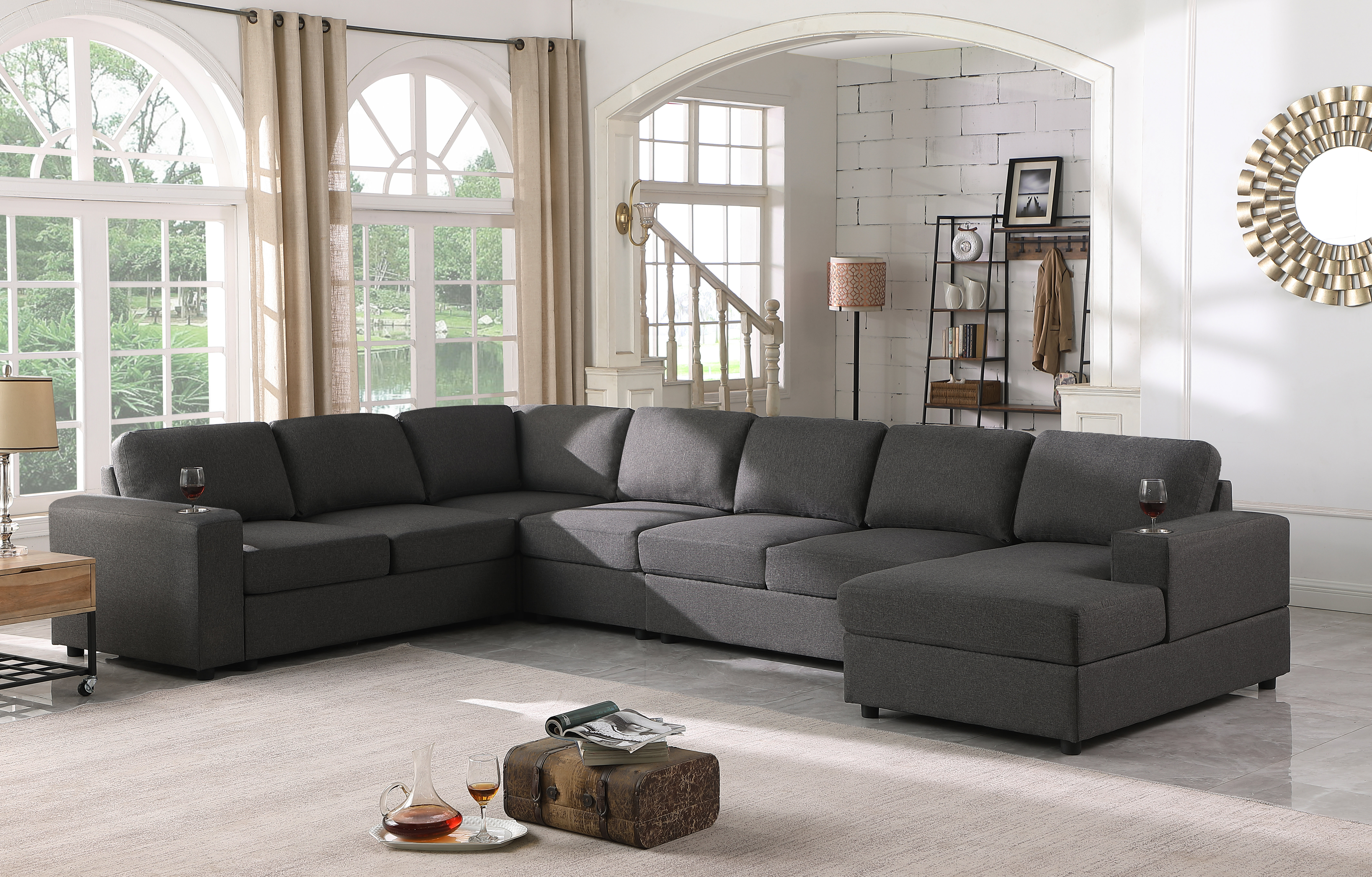 Latitude Run® Redwater 146.5" Wide Right Hand Facing Modular Sofa ...