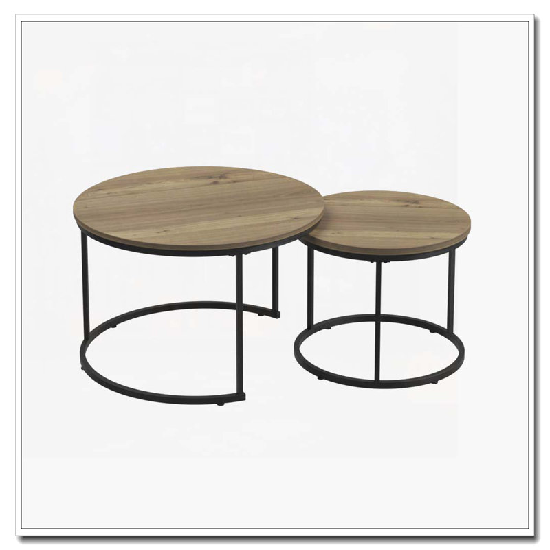 Ensemble de tables basses Nesting, Brown, Wood