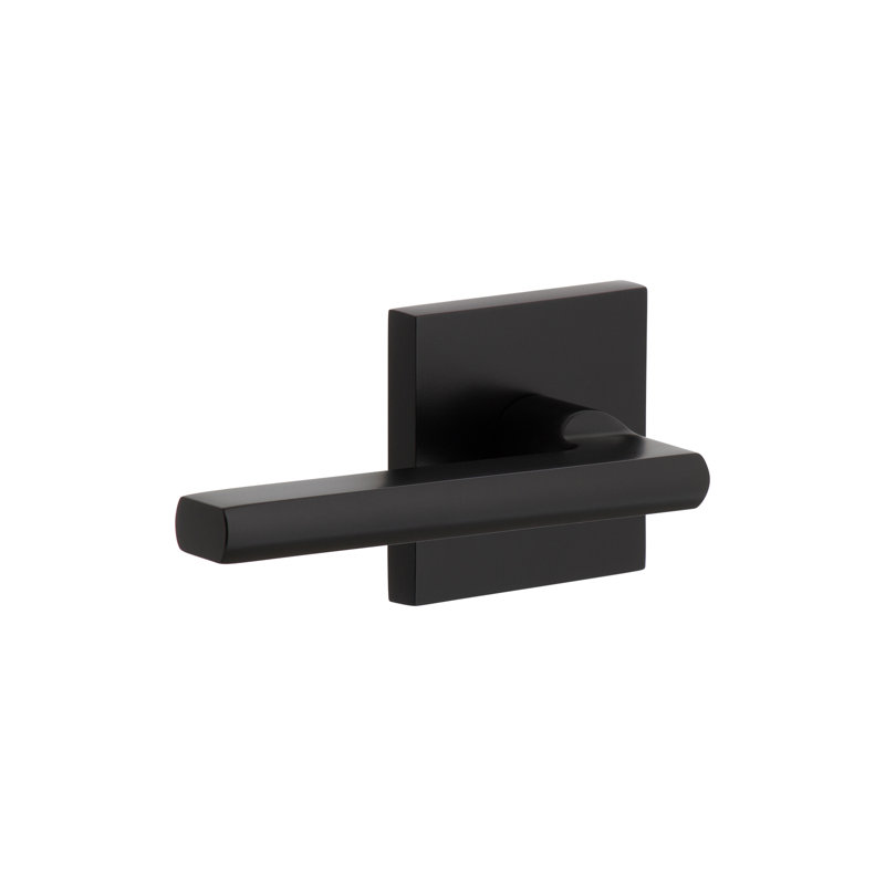 Viaggio Circolo Rosette Double Dummy, Modern Industrial Lever Handle, Square, Satin Black
