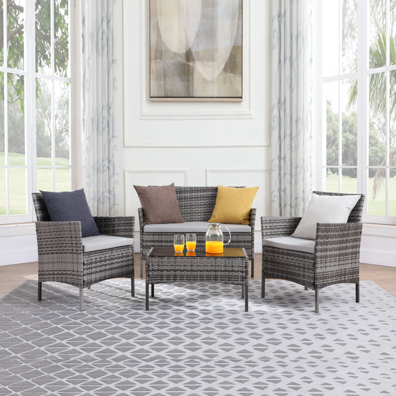 Louetta 4 Seater Rattan Sofa Set