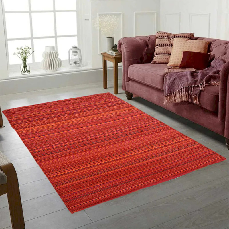 Striped Indoor / Outdoor Rug, Rectangle 6' x 9'