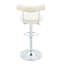 Ensemble de 2 chaises de bar réglables rembourrées en velours doux avec pieds chromés argentés-1275028378