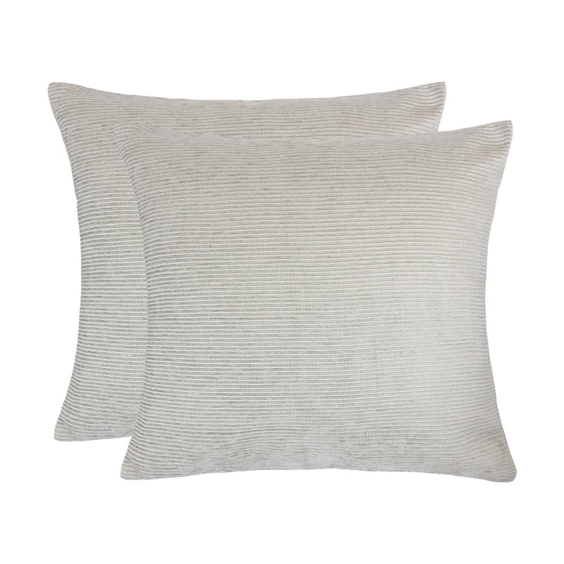  Indoor/Outdoor Square Polyester Pillow Cover & Insert, Silver