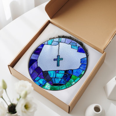 7.8"H Stained Glass Stained Glass Window Panel