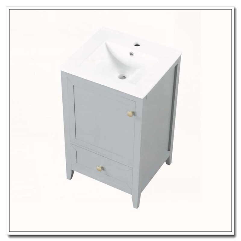 Meuble-lavabo de 20 po avec porte à fermeture douce et support de rangement