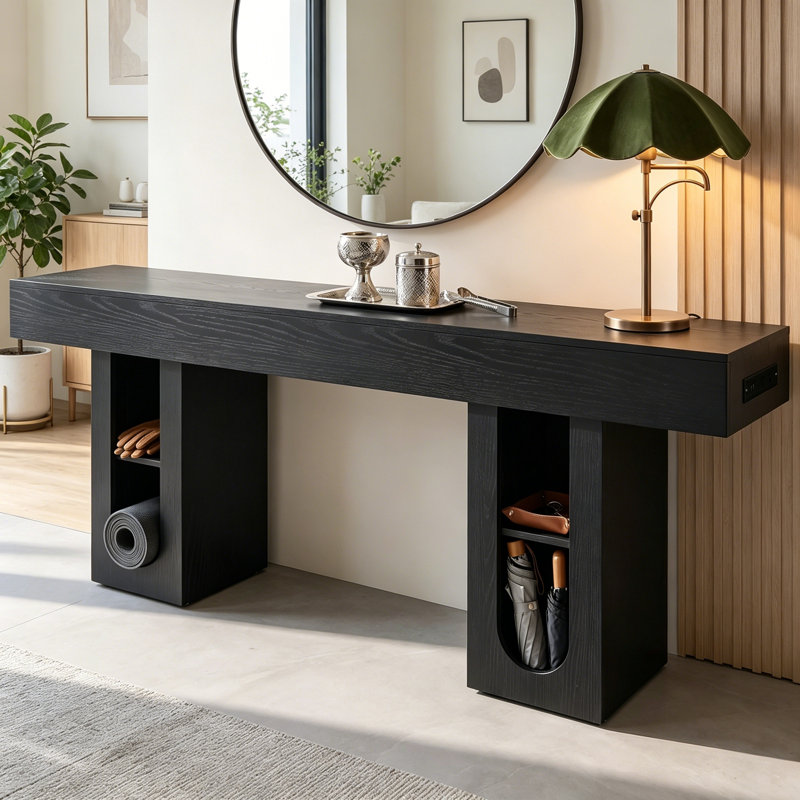 Irfana avec tablettes de rangement, Black