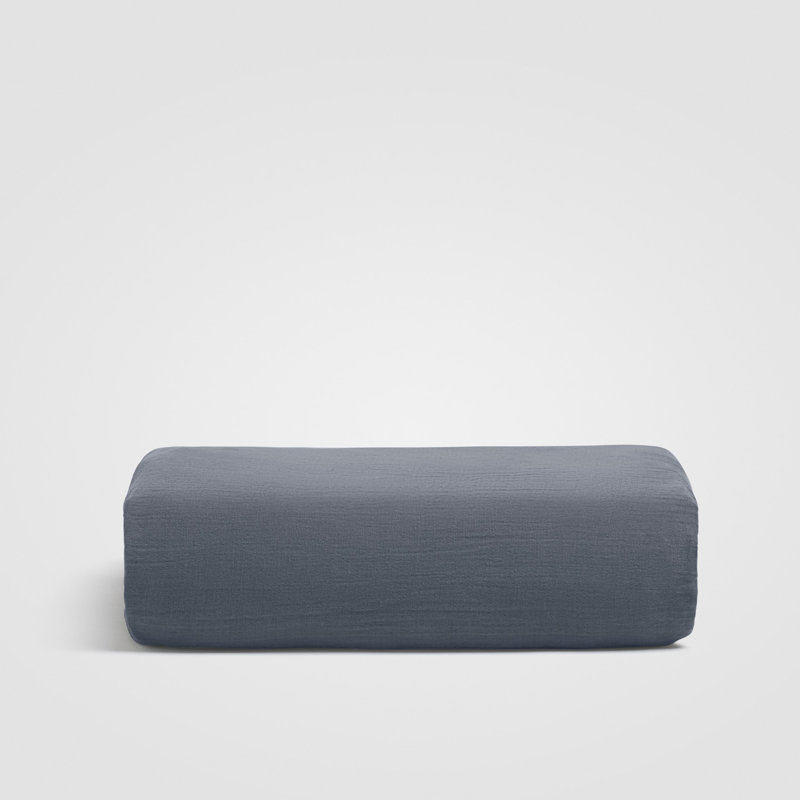 Oasis Crinkled Comfort Fitted Sheet (Midnight Tide), Queen Fitted Sheet